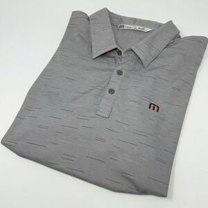 Travis Mathew Embroidered Polo Golf Shirt Mens Size L Gray